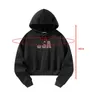 Women's Hoodies Womens Cropped Hoodie Long Sleeve Sweatshirt Sweaters Soft Stylish Drawstring Pullover For Daily Shopping Office Travel