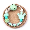 Baby Pacifier Clips Personalized Name Cartoon Lollipops Dummy Nipples Holder Clip Teethers born Accessories Anti-Lost Chain 240311