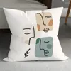 Cuscino in tessuto felpato, arte astratta, linee geometriche fresche, illustrazione, cuscino per divano, moderno stile minimalista decorativo