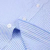Męskie klasyczne francuskie mankiety koszula w paski w paski koszulę pojedynczą kieszonkową kieszonkową standardowe koszule ślubne z długim rękawem