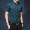 Heren casual shirts heren overhemd zomer Koreaanse mode heren korte mouw slim fit mannelijke kleding Aziatische maat 5XL