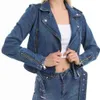 Styl 2024 Moda Custom Raped Acid Wash Plain Płaszcz Płaszcz Streetwear Kobiety Stylowe kurtki Jean Trendy Denim Jacket dla kobiet