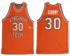 30 Dell Curry Virginia Tech Hokies College Retro Klasik Basketbol Forması Mens ED Özel Numara ve İsim Formaları