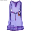 Cosplay Anime Costumes Asha SS Purple Long Dress Full Set Halloween Makeup Christmas Carnivalc24320