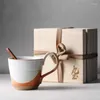 Tasses faites à la main Stoare tasse à café personnalité avec poignée tasse rouge thé de l'après-midi style japonais lait simple