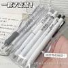 7pcs/bag Minimalist Stationery Gel Pen White Black Color Series Student Writing Smooth 0.5mm Ink Scrapbook