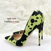 Dress Shoes New Camo Graffiti High Heels 12CM Pointed Thin Heel Banquet Pumps Versatile Women Shallow Cut Single Model Fashion ShowPIBX H240321