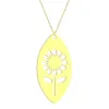 Pendentif Colliers Todorova Collier en acier inoxydable pour femmes Homme Daisy Fleur Tour de cou Feuilles Tournesol Bijoux de fiançailles