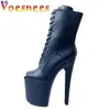 Robe chaussures femmes 20cm super talons hauts pompes de fête sexy serpent imprimé mode bottes courtes discothèque plate-forme imperméable érotique peep toe h240321