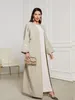 Roupas étnicas Borboleta Bordado Manga Muçulmana Abaya para Mulheres Eid Vestido Marrocos Ramadan Abayas Kaftan Islam Cardigan Dubai Árabe Longo