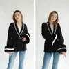 Best Sale Women Solid Color Wool Blended Belted Cape Coat Winter Elegant Poncho with Fur Cuff