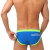 Mäns badkläder Simple Line Print Men Swim Shorts snabbtorkande lapptäcke färg simning trosor för strand surfing push-up