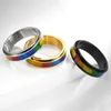 Gold Drehbarer Edelstahl Regenbogen Flagge Ring Homosexualität Lesben Ringe für Liebhaber Frauen Männer Modeschmuck