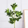 Dekorative Blumen, künstliche Ficus-Pflanzen, Zweige, Kunststoff, gefälschte Blätter, grün für Zuhause, Garten, Zimmer, Shop, Dekoration, Grün mit langem