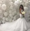 Vestidos de novia de sirena árabe de Oriente Medio 2020 Apliques de corpiño de encaje con cuentas de novia Tren de la corte Vestidos de novia vintage de marfil cou9764245