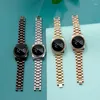 Armbandsur kvinnors klocka mode legering rem topp damer digitala klockor för kvinnor elektronik klocka relogio feminino