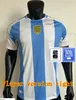 Argentine Soccer Jersey Alvarez Copa 24 25 Version Player 2024 2025 Dybala Martinez MessiS Maradona de Paul Chemise de football Hommes Kit Ensembles Uniformes Di Maria