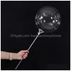 Autres fournitures de fête d'événement 50pcs Transparent Bobo Ballon Stick Porte-gobelet Latex Feuille d'aluminium Globs LED Accessoires Décorations Drop Dhmwl