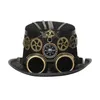 Berets Punk Top Hat For Unisex Cosplay Halloween Industrial Age Hair Accessory With Gears Goggles