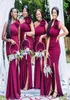 One Shoulder Mermaid Bridesmaid Dresses Side Split 3D Flowers Long Wedding Guest Dress Maid of Honor Gowns Cheap4297946