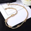 Top quality Designer Pendant Necklaces Double Letter Clogo Gold Crysatl Pearl Sweater Necklace Women Party Cclies Chokers Jewerlry Gifts 565