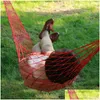 Hammocks Outdoor Leisure Nylon Rope Net Hammock Single Adt Children Swing Students Dormitory Nap Hanging Bed1285531 Drop Delivery Ho Dh1Py