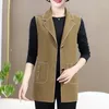 Gilets pour femmes Maman Western- Mode Costume Collier Gilet Manteau Femme d'âge moyen Printemps Automne Veste sans manches Mince portant un gilet dames