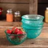 The Pioneer Woman Adeline 4 قطع 13 أونصة مجموعة زجاجية Emed Bowl ، Teal