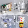 Armazenamento de cozinha transparente montar geladeira prateleira divisor rack de economia de espaço organizador de suporte de geladeira