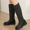 Boots Femme Platform Shoes d'hiver Chaussures imperméables Nons glisses Footwes Ladies Knee High Boots Zipper talons grossiers Boots Snow