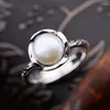 Cluster Rings MAYONES Pearl Ring Real 925 Sterling Silver Exaggerated Creative Flower Natural Freshwater For Womens Jewelry