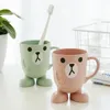 Wheat Straw Toothbrush Cup Cartoon Cute Bathroom Tumbler Mouthwash Portable Household Travel Toothbrush Holder Cup