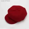 Ball Caps Autumn and Winter Womens Hat Solid Color Octagonal News Boys C Mens Womens Leisure Wool Winter Beret Female PainterC24319