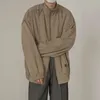 Vestes pour hommes Mens Two-Way Zipper Mince Veste Casual Automne Sans Genre Style Coréen Rétro Couleur Solide Col Stand Lâche Simple Unisexe