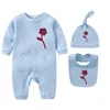 Luxury Designer Baby Cotton Jumpsuit Set Romper Kid Jumpsuits New Born Babies Flower Clothes Boys Girl Bodysuit Clothing Set For Children