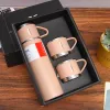 500 ml 304 Edelstahl Vakuum Isolierte Flasche Geschenk Set Büro Business Stil Kaffeetasse Thermos Flasche Tragbare Flasche Karaffe