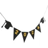 Guirlande de décoration de fête 2024, bannière de remise de diplôme, décor de fond, accessoire Po, tirez les bannières de drapeau