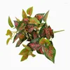 Fleurs décoratives café décor plantes vertes artificielles fausse fleur en plastique rouge Perilla feuilles El décoration Simulation plante feuille