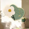 Horloges murales Peinture décorative Simple Nordic Flower Clock LED Light Chambre Lumineuse Mode Salon