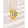 Мини-винтажные часы с кольцом на палец, круглые креативные кварцевые модные часы для пар, аксессуары