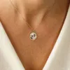 VLOVE bijoux fins collier de diamant 14K collier médaillon de diamant mauvais œil bijoux personnalisés