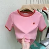 High Quality Streetwear Oversized Thick Cotton Crop Top t Shirt for Women Lady Fashion Blouse Loose Casual Womens T-shirts