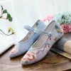 Piatti veowalk farfalla fiori ricamato da donna in tela balletto piatto comfort cotone punta punta ballerinas scarpe da ballo da ballo da donna