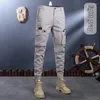 Pantalon pour hommes kaki classique salopette élastique lâche droite extérieure cheville bandée jeunesse alpinisme décontracté