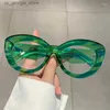 サングラスサングラス高級アンチブルーライト光学緑の猫の眼鏡メガネ女性ヴィンテージブランドデザイナーミオピア処方セクシーな女性アイウェアフレームY240320