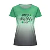 Koszulka damska T koszulka St. Patricks Day for Women Plus Size Gradient Happy Letter Print Shamrock Shirt krótkie koszulki z krótkim rękawem