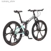 Vélos Ride-Ons vélos de route course Bicyc Foldab Bicyc VTT 26/24 pouces en acier 21 vitesses pliable Bicycs double freins à disque L240319