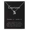 Pendant Necklaces 12 Zodiac Necklaces Constellation Custom Stainless Steel Old English Necklace Birthday Jewelry Gifts For Drop Delive Dhswp