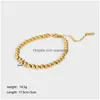 Bracciale con perline in acciaio inossidabile placcato oro 18 carati per le donne Braccialetti con piccole perline Braccialetti con consegna a goccia regalo gioielli a mano Dhtnj