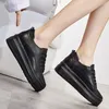 Casual Shoes 6cm Cow Genuine Leather Platform Wedge Chunky Sneaker Women Pumps Boots Spring Autumn Winter Plush Vulcanize